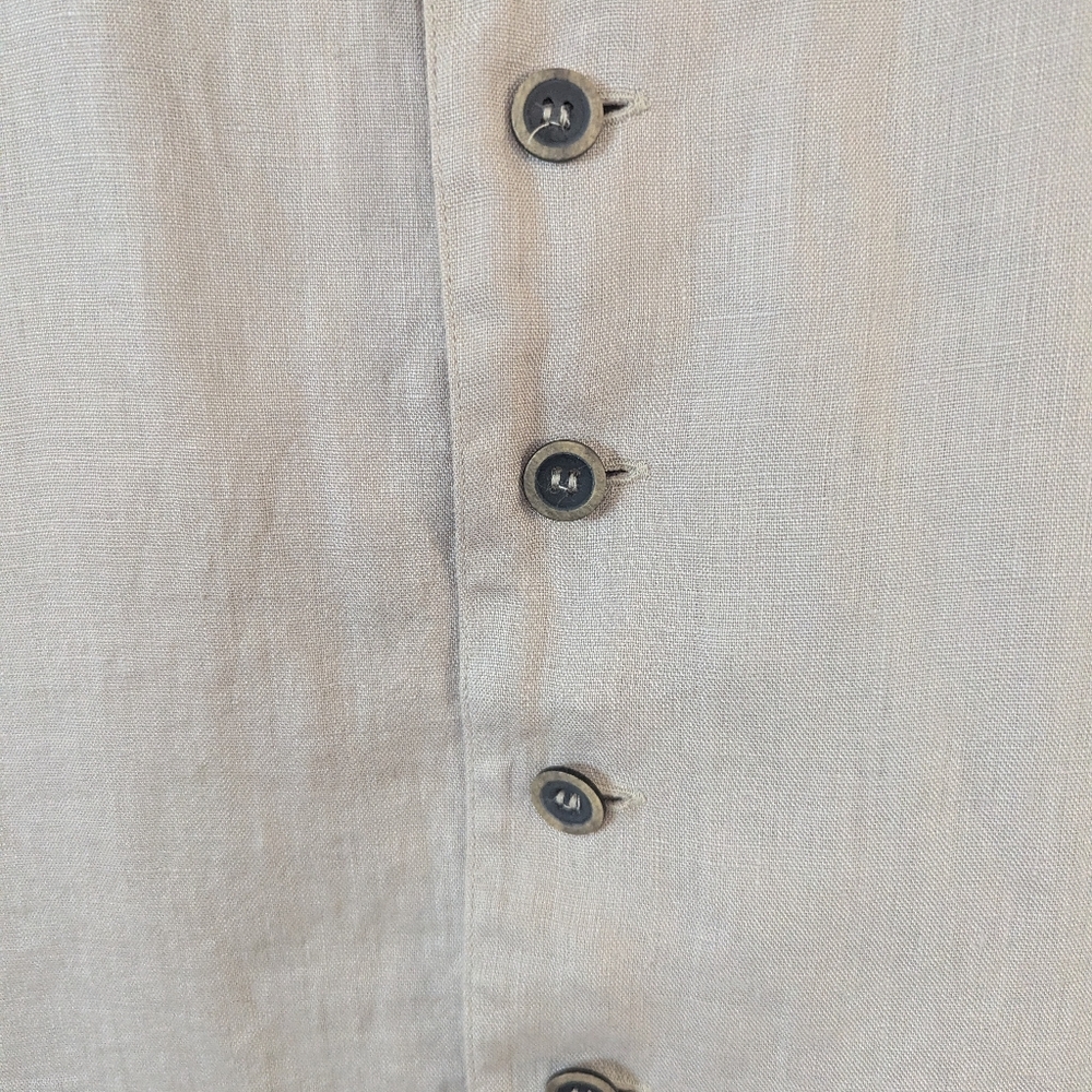 Einhorn Beige Linen Button-Up Vest With Pockets Size XL - Picture 4 of 6
